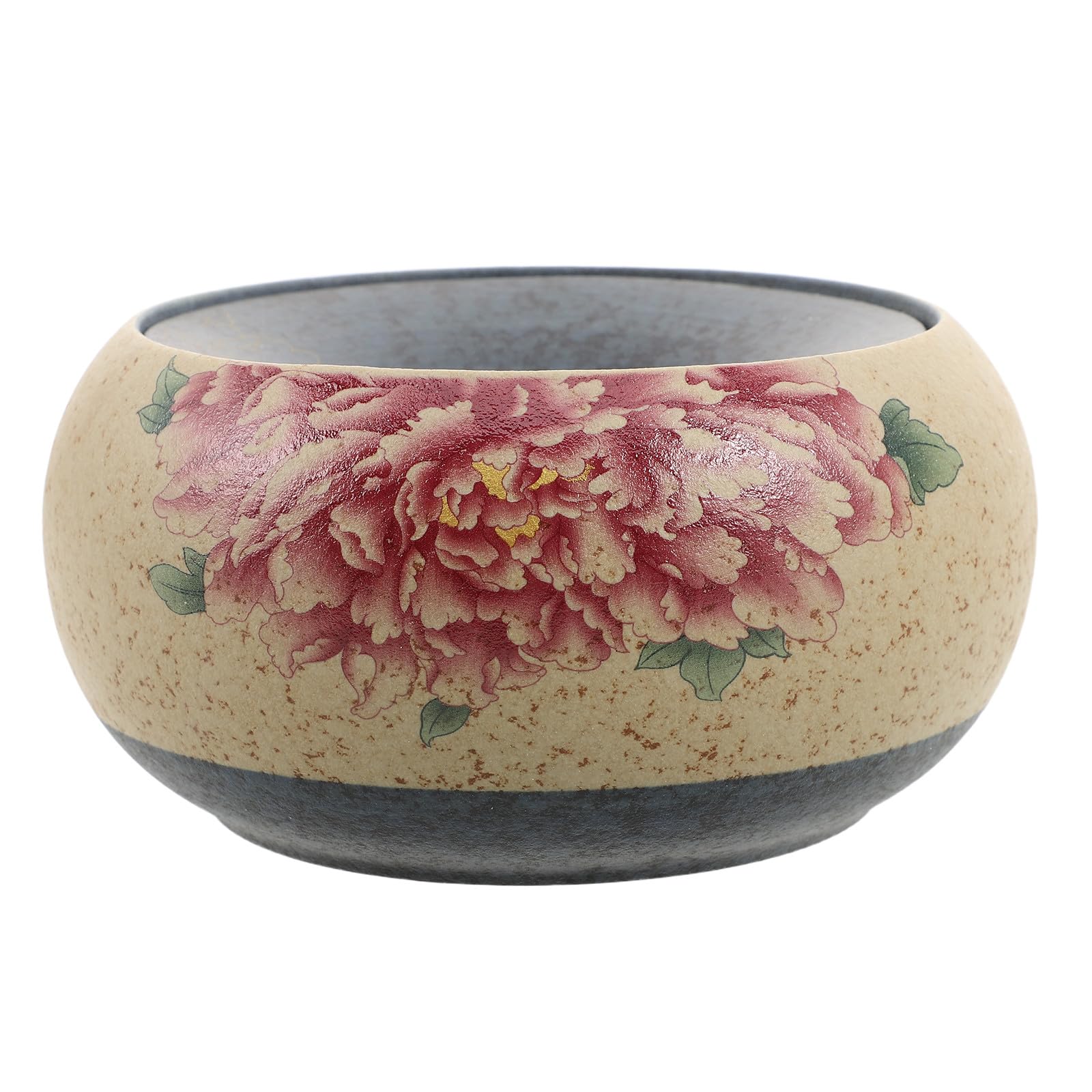 Artibetter Posacenere a imbuto in ceramica in stile retrò - Posacenere da tavolo per sigari resistente alle intemperie con motivo floreale orientale - Portacenere rotondo da 14 cm per scrivania e