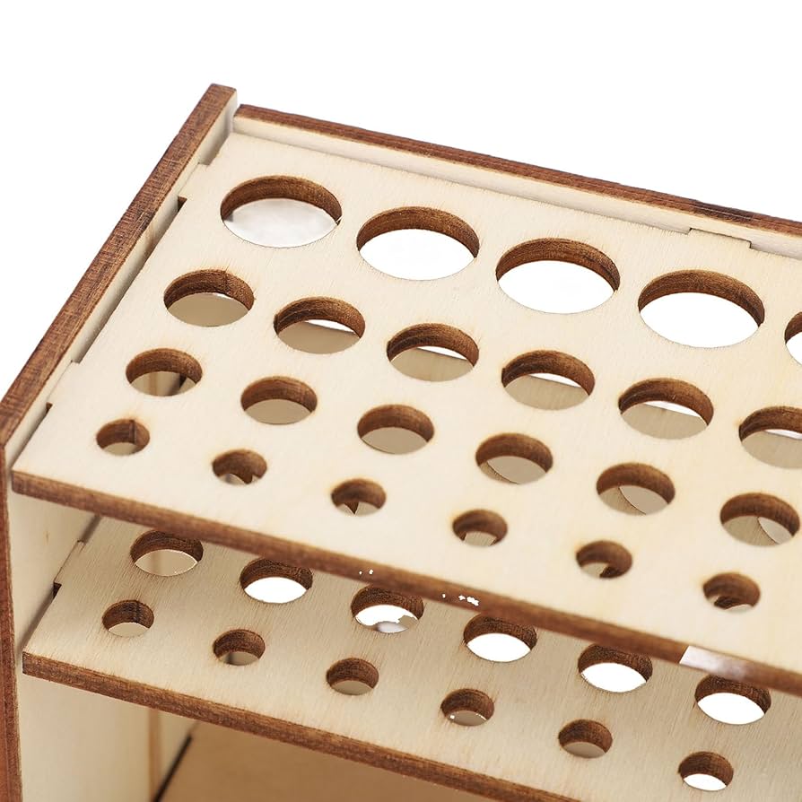 Paint Brush Holder For Artist, 67 Hole Wooden Desk Stand Paintbrush Organizer, Square Paint Brush Storage, Art Supply Organizer For Pens, Paint Brushes
