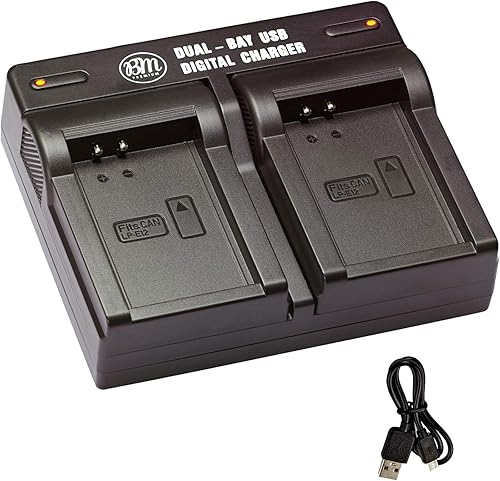 Miniatura 6 de BM Premium Cargador de batería dual LP-E12 para cámaras Canon EOS-M, EOS M2, EOS M10, EOS M50, EOS M50 II, EOS M100, EOS M200, SX70 HS, Rebel SL1