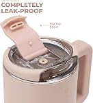 HydroJug Coffee Traveler 20 oz - Leak-Resistant, Ceramic-Lined Insulated Travel Coffee Mug for Hot or Cold Drinks with Flip Lid & Handle, Dishwasher Safe Coffee Tumbler, Dusty Rose