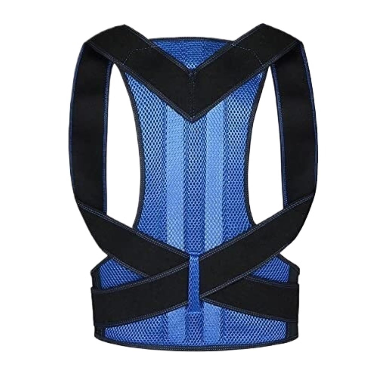 gorset korekcyjny, Korektor postawy na plecach i talii, regulowany pas korygujący garb, treningowy talię, podtrzymujący plecy(Blue,M)