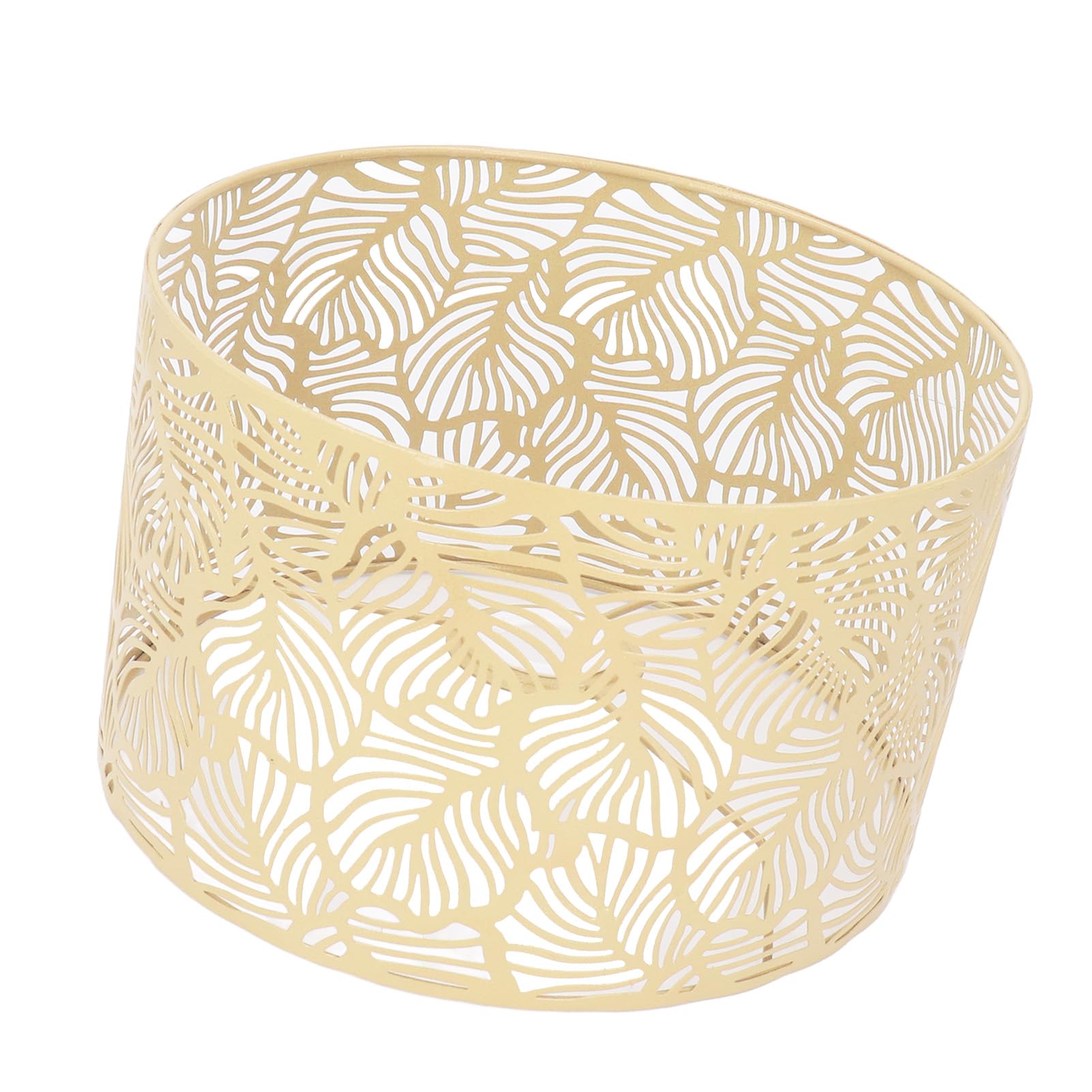 Pantalla de Metal para Lámpara de Pie y Mesa, Base E14 E27, Diseño Hojas Grandes Elegante, Hierro Dorado, Decoración Hogar Estilo Simple Ideal Sala Dormitorio