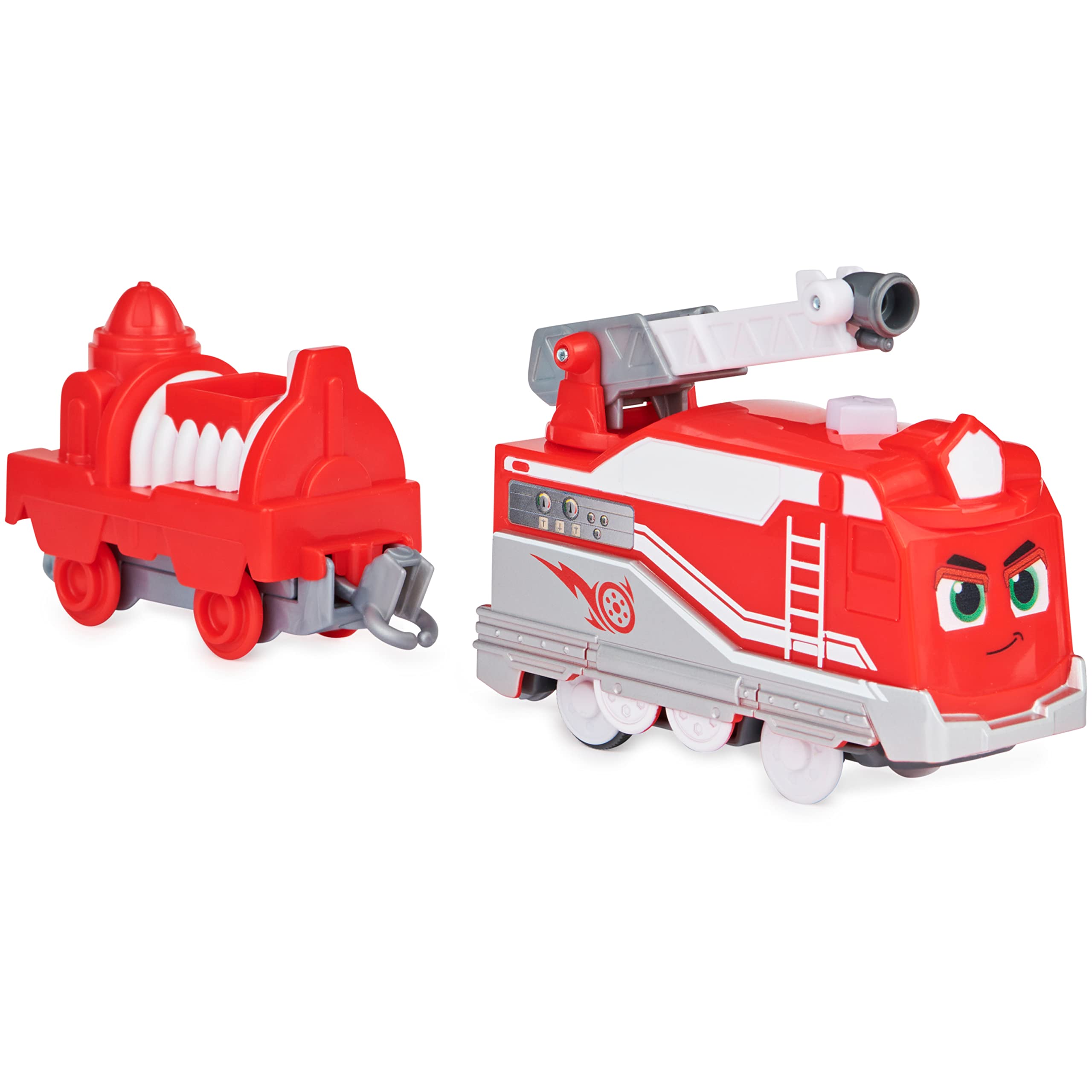 Rescue Red Motorized Toy Train with Working Tool and Cargo Car Kids Toys for Ages 3 and up, Multicolor