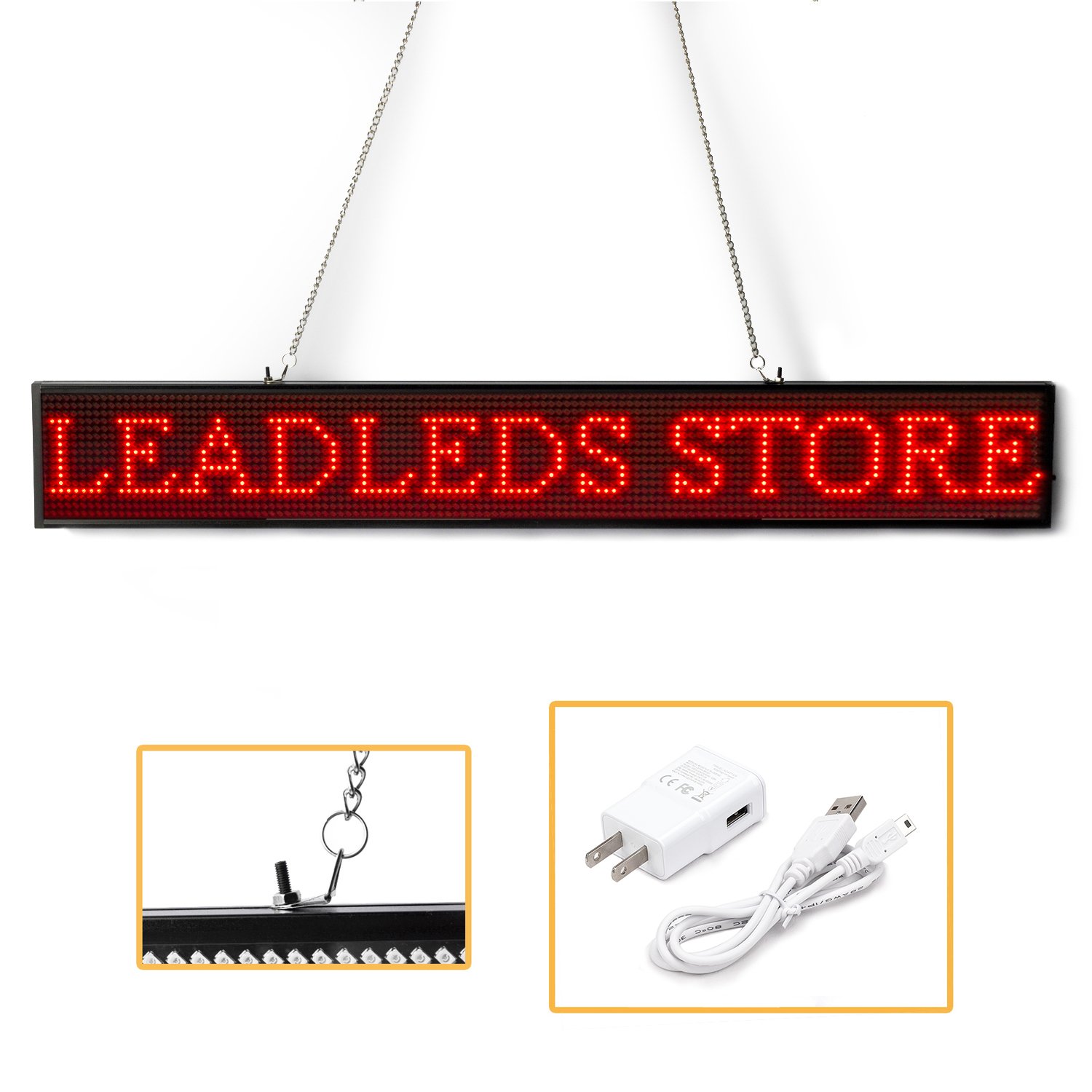 MissHome Panneau D'affichage LED à Défilement – Panneau D'affichage RVB Programmable En Couleur Pour Magasin, Salon De Coiffure, Salon De Massage, Plats à Emporter, Café, Salle De Sport, Haute