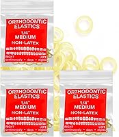 Vista 6 de Látex Ámbar 3 Paquetes 300 unidades Bandas Elásticas Intraorales Pesadas de 1/8 pulgada Unimedic Elásticos Ortodónticos Bandas de Goma Dental