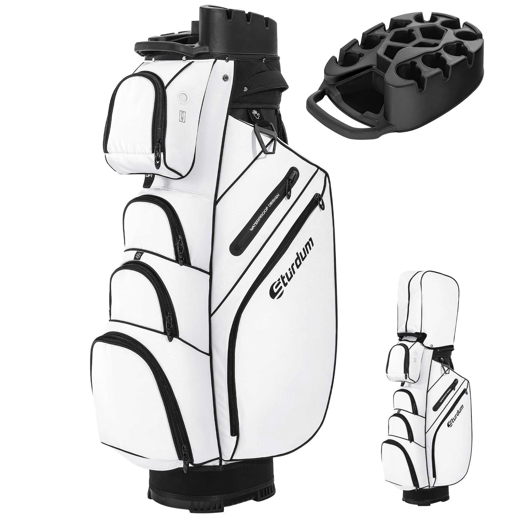 14-Way T-Lock Golf Cart Bag with Rigid Inner Shell