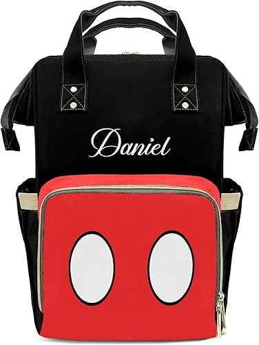 Miniatura 14 de Mochila de pañales personalizada para madres con nombre, bolsa de lactancia personalizada, bolsillos aislados y bolsa de viaje casual para niñas
