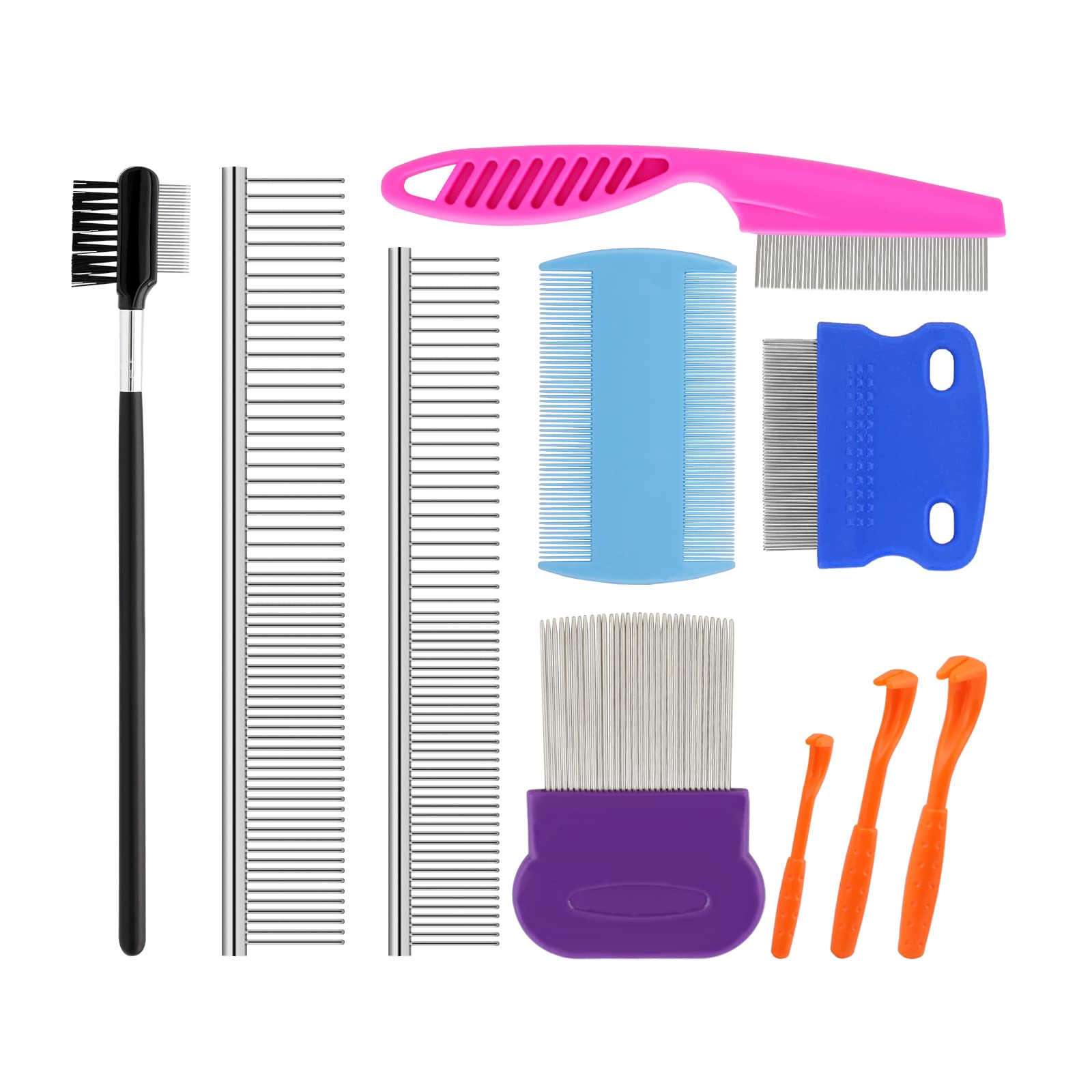 KALAMANDADog Combs for Grooming, Fine Tooth Dog Eye Comb, Tear Stain Remover Comb for Small Dogs Cats Poodle(10 Pack)