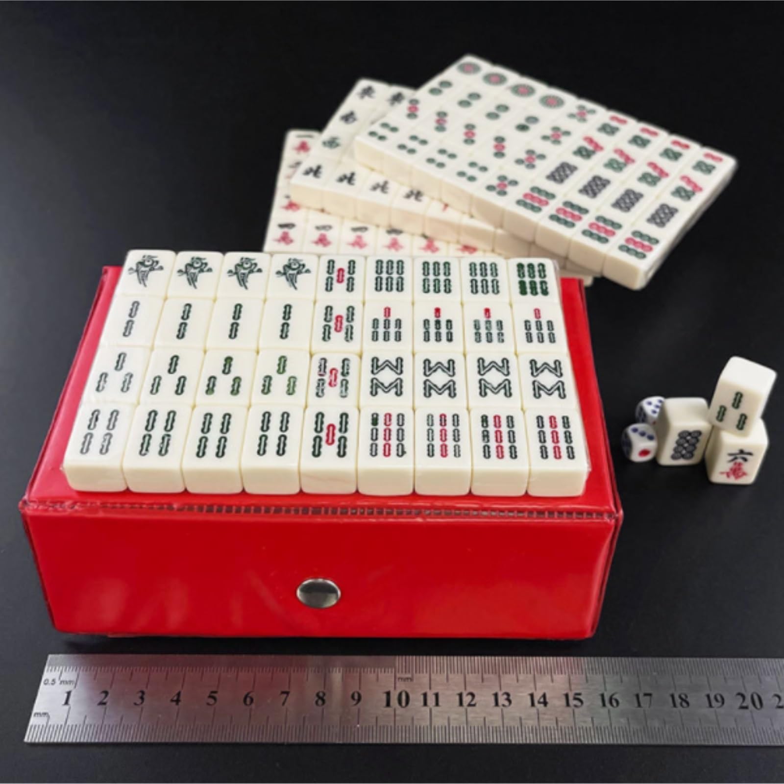 Chinesisches Mahjong Mahjong, Chinesischer Mahjong Mit 144 Gravierten Kacheln Und Box, Unterhaltung, Reisen, Haushalt, Hand-Mahjong Für Familie Reise Spiel