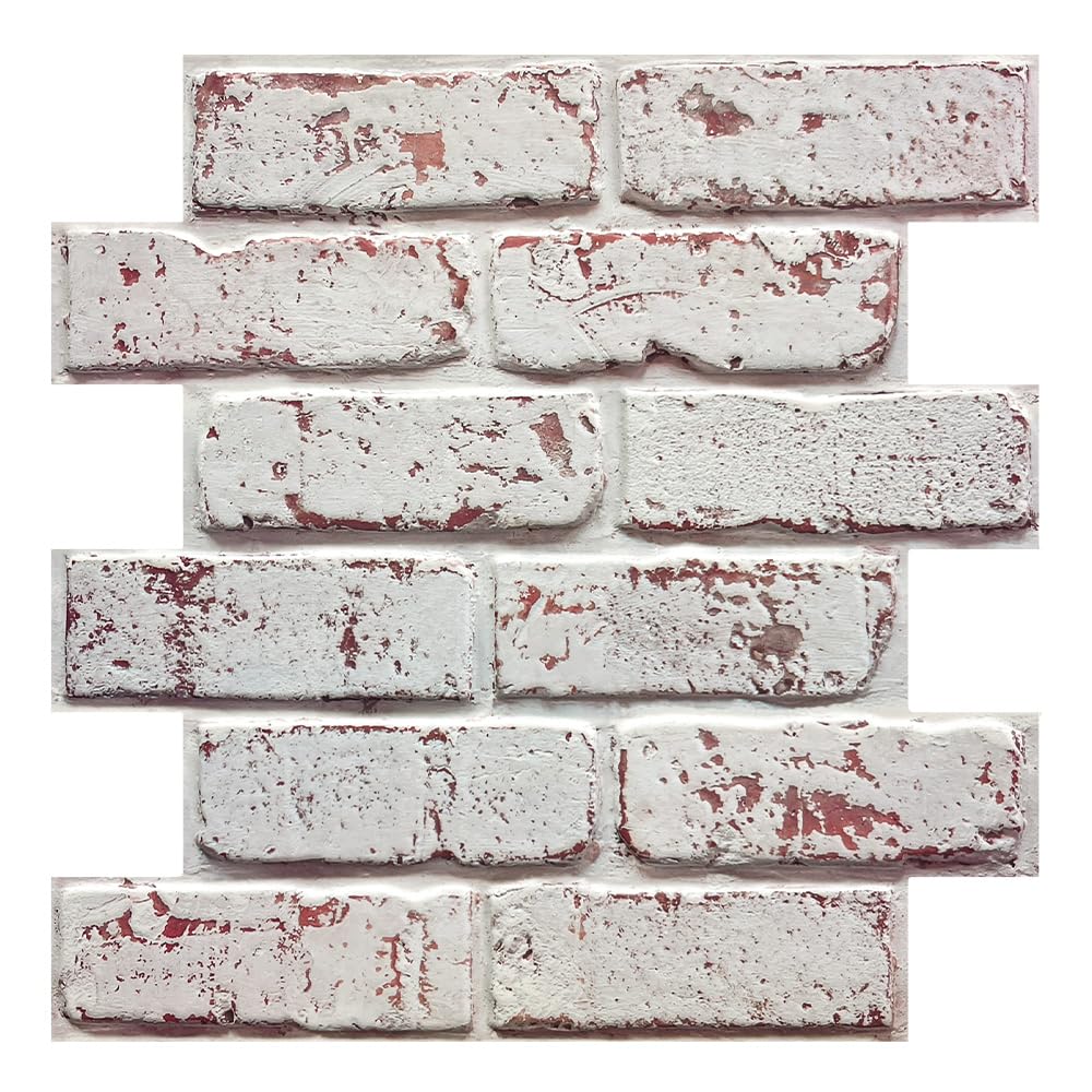 Commomy 10 Piezas Paneles de pared 3D Decorativos Para Pared de Ladrillo, 30 x 30 cm, Autoadhesivo PVC Panel Decorativo Pared de Ladrillo Falso para Cocina, Dormitorio, Salón