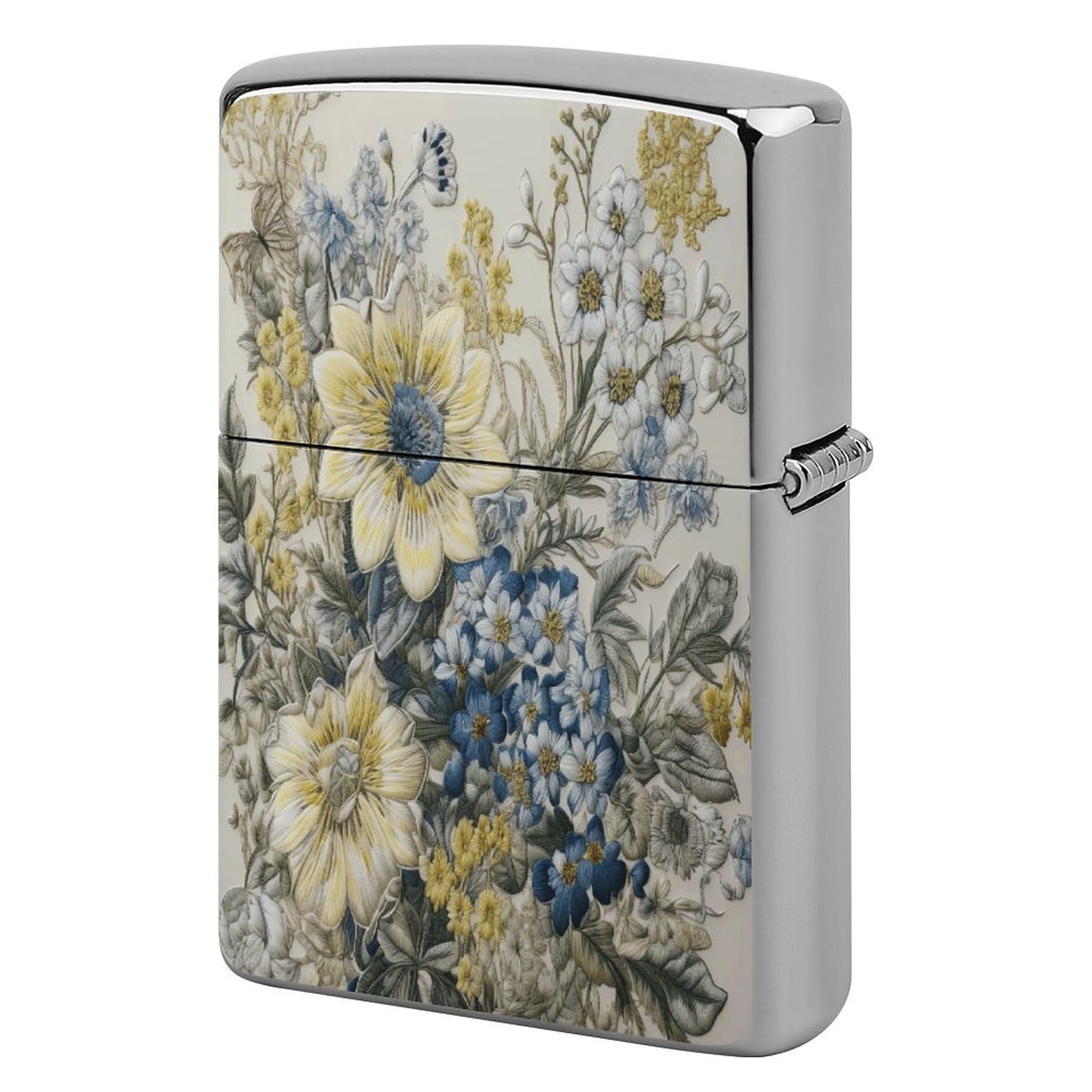 Fodpand Style Embroidery Flowers Metal Lighter Case Cover Lighter Sleeve