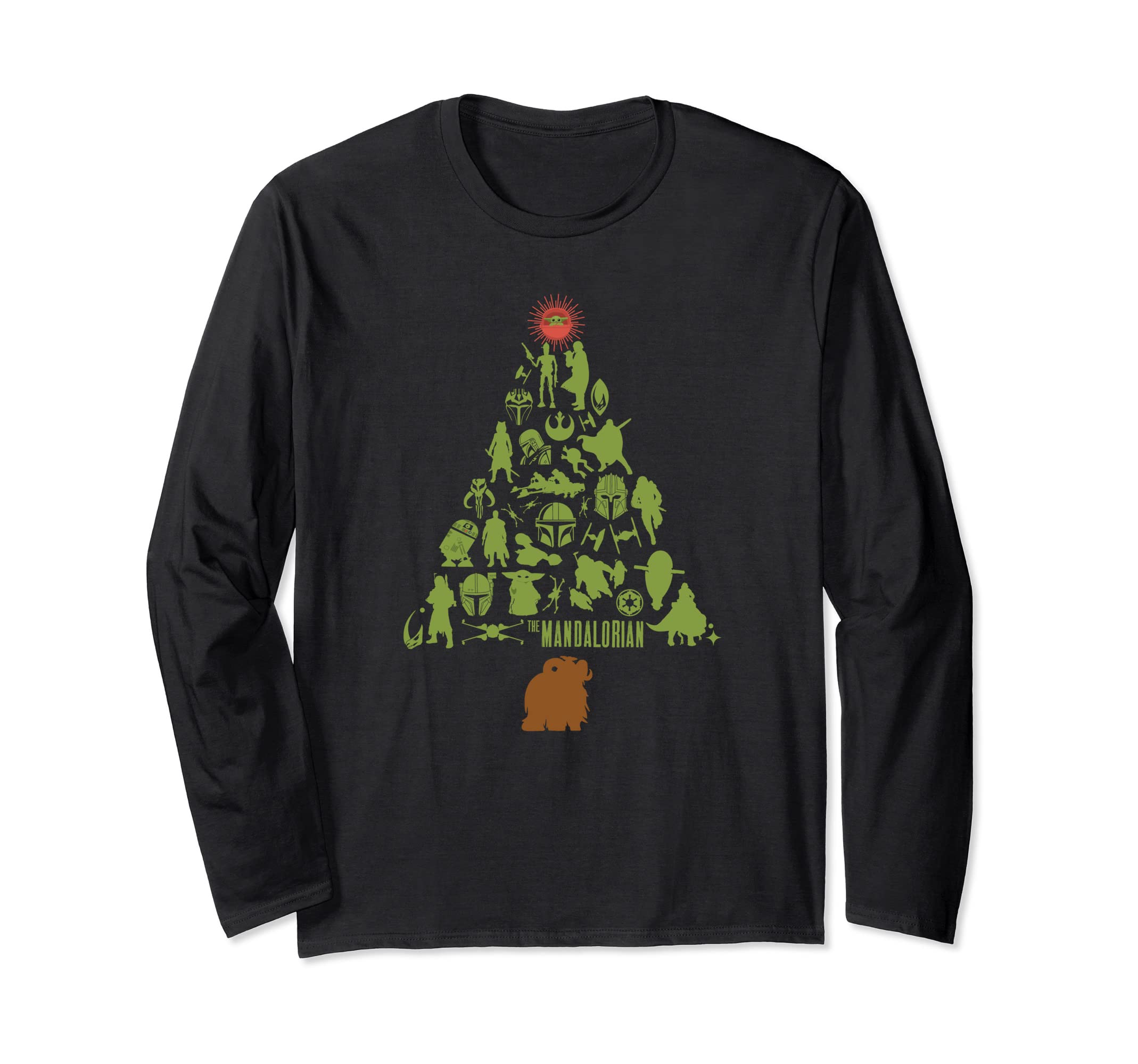 Star Wars The Mandalorian Holiday Christmas Tree Long Sleeve T-Shirt