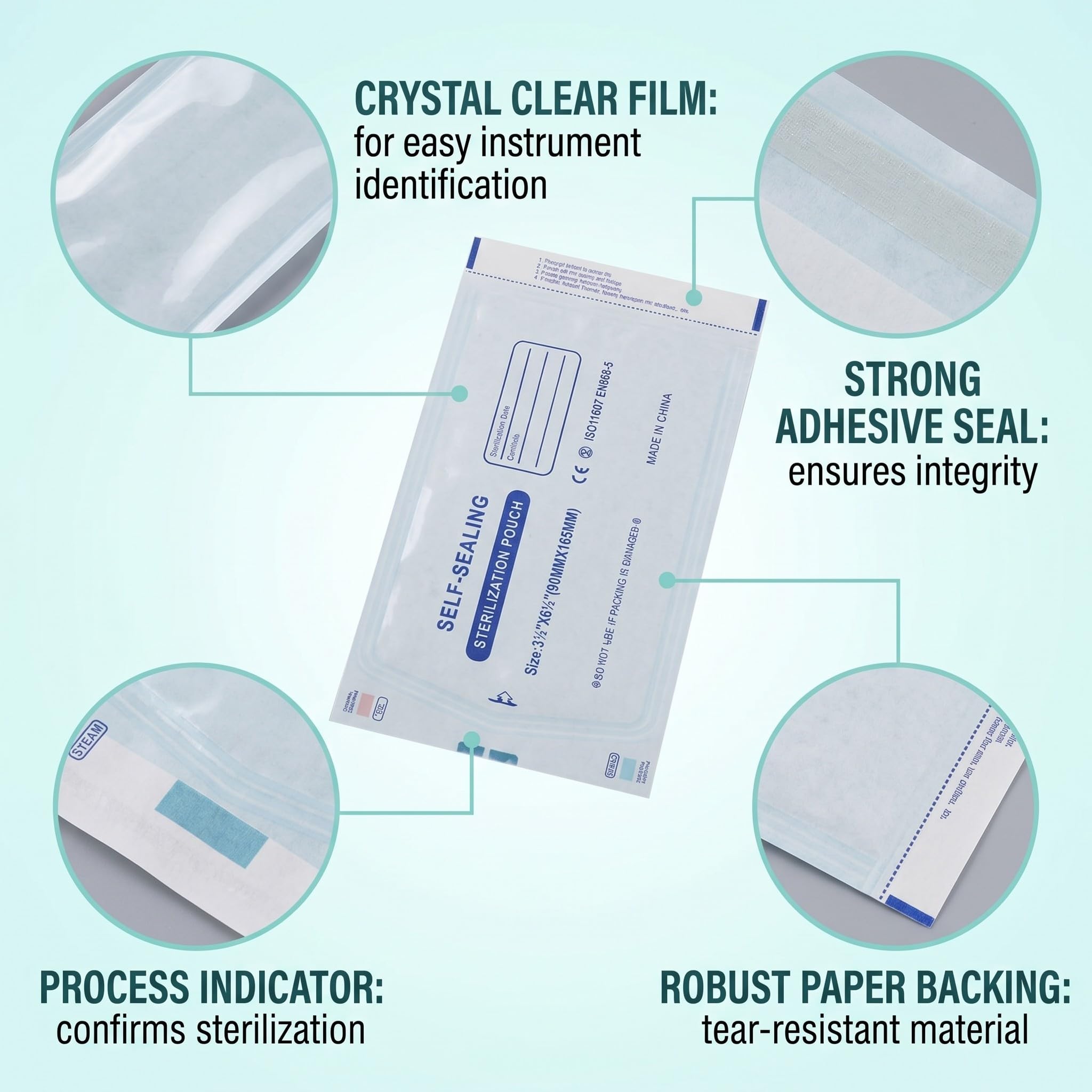 150 Pezzi Sacchetto Di Sterilizzazione, Buste Autosigillanti per Sterilizzazione, Buste Per Sterilizzazione, Per Strumenti Di Pulizia