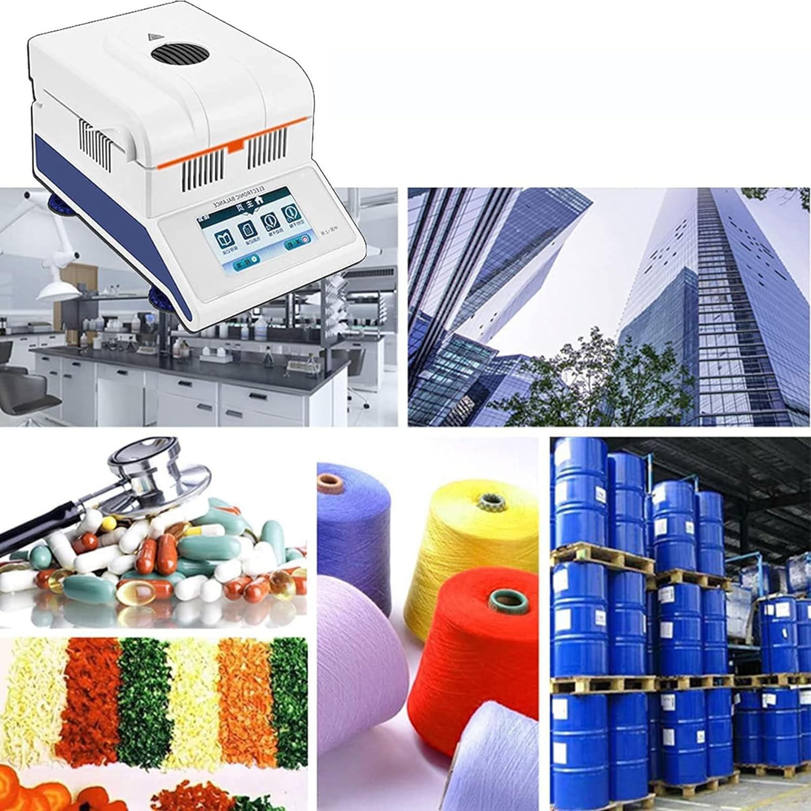 NGARY Analizador de Humedad halógeno, balanzas de Humedad de Laboratorio Analizador de Humedad con Calentamiento halógeno automático, 60-200 ℃ y 2 Modos de Secado Ajustables, para Polvo/Hierba
