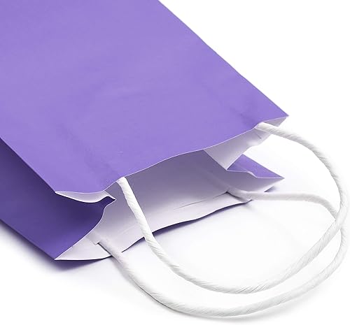 Miniatura 7 de BLUE PANDA Bolsas de regalo de papel para fiestas con asas (9 x 5.3 pulgadas, morado, paquete de 25)
