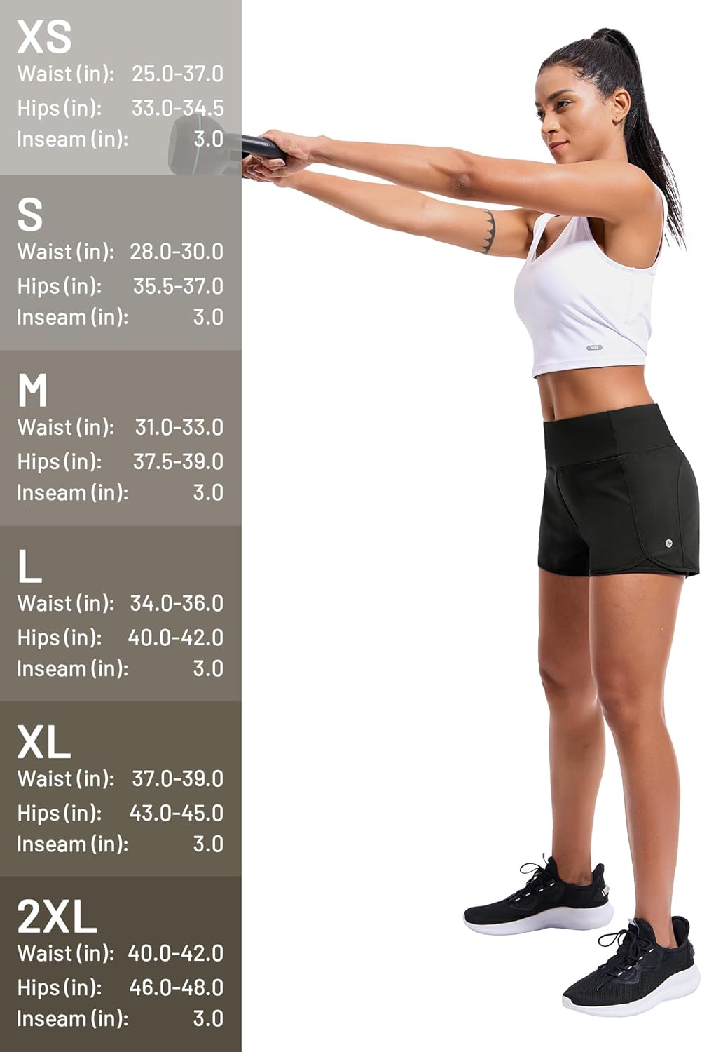 MIER Women's 2 in 1 Running Shorts Athletic High Waisted Workout Tennis Gym Shorts with Liner Zipper Pocket 3" - Image 6