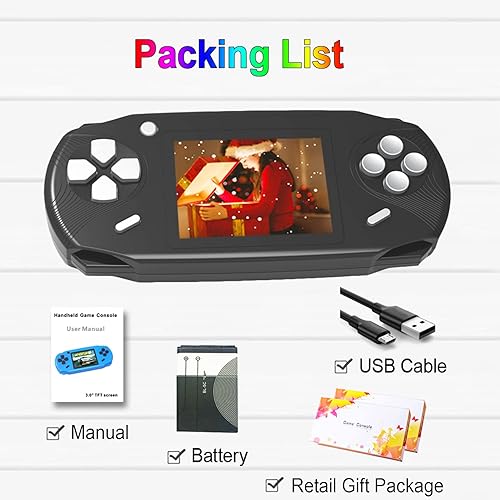 Miniatura 7 de Beijue - Juegos de consola de mano de 16 bits para niños y adultos pantalla grande de 3 pulgadas precargada con 100 juegos de video clásicos en alta