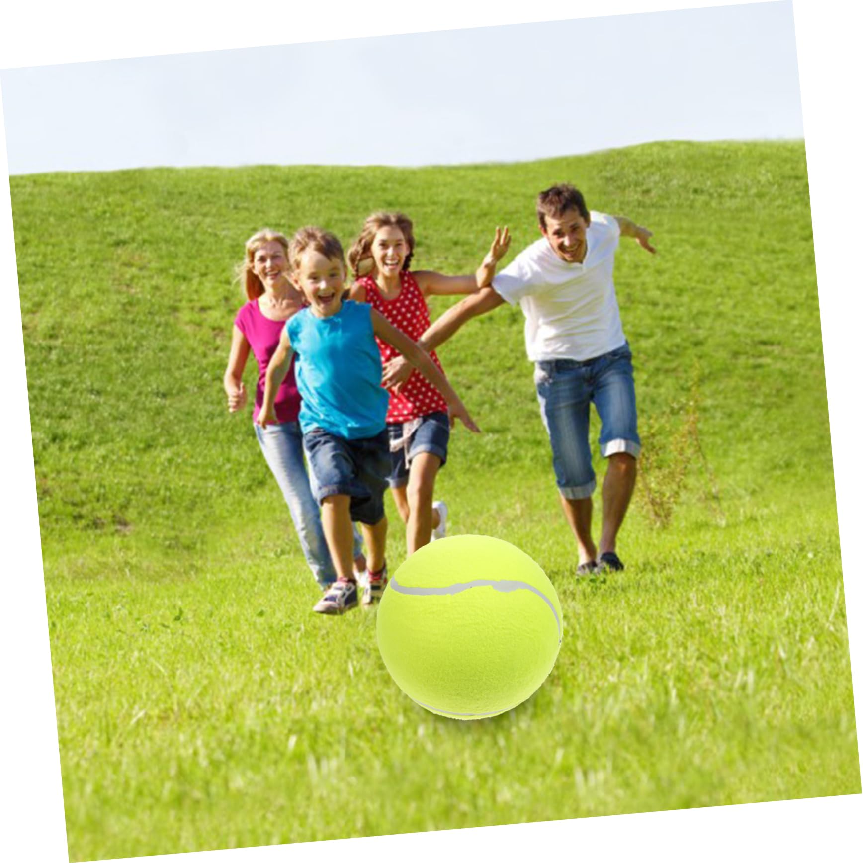 HANABASS Large Tennis Ball for Children Inflatable 8 Inches Ball Soft Flannel Surface