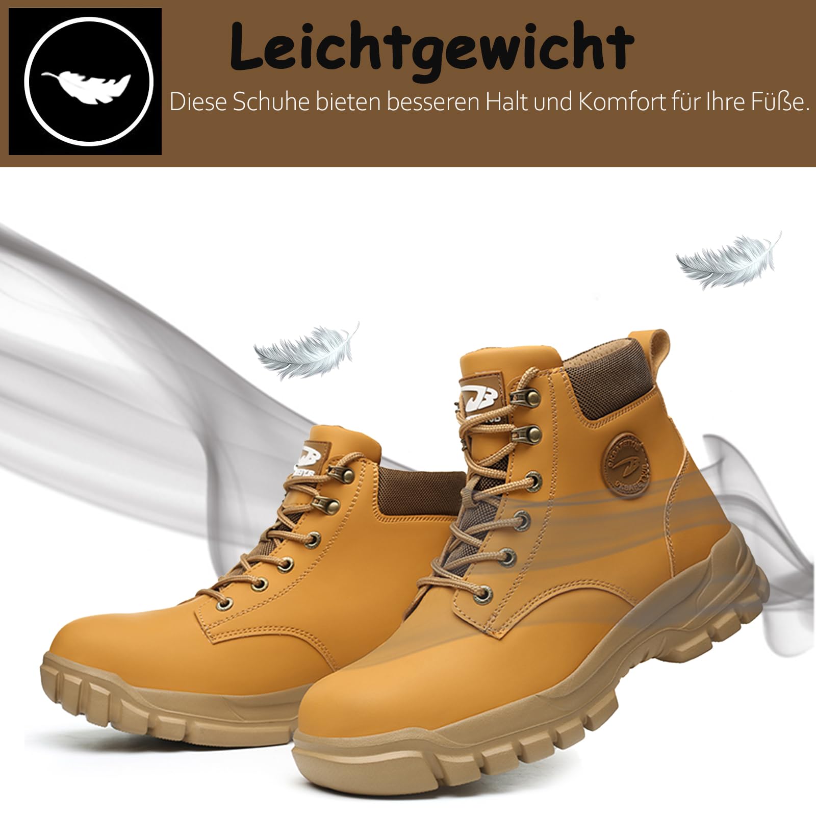 Chaussures de Sécurité Homme Femme Montante Antidérapant Chaussures de Travail Imperméables Embout en Acier