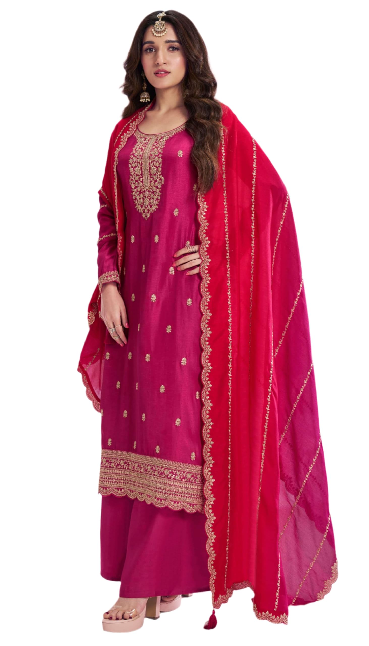 Indiano Bella Abiti Da Sposa Pakistani Pronto A Indossare Salwar Kameez Plazzo Abiti
