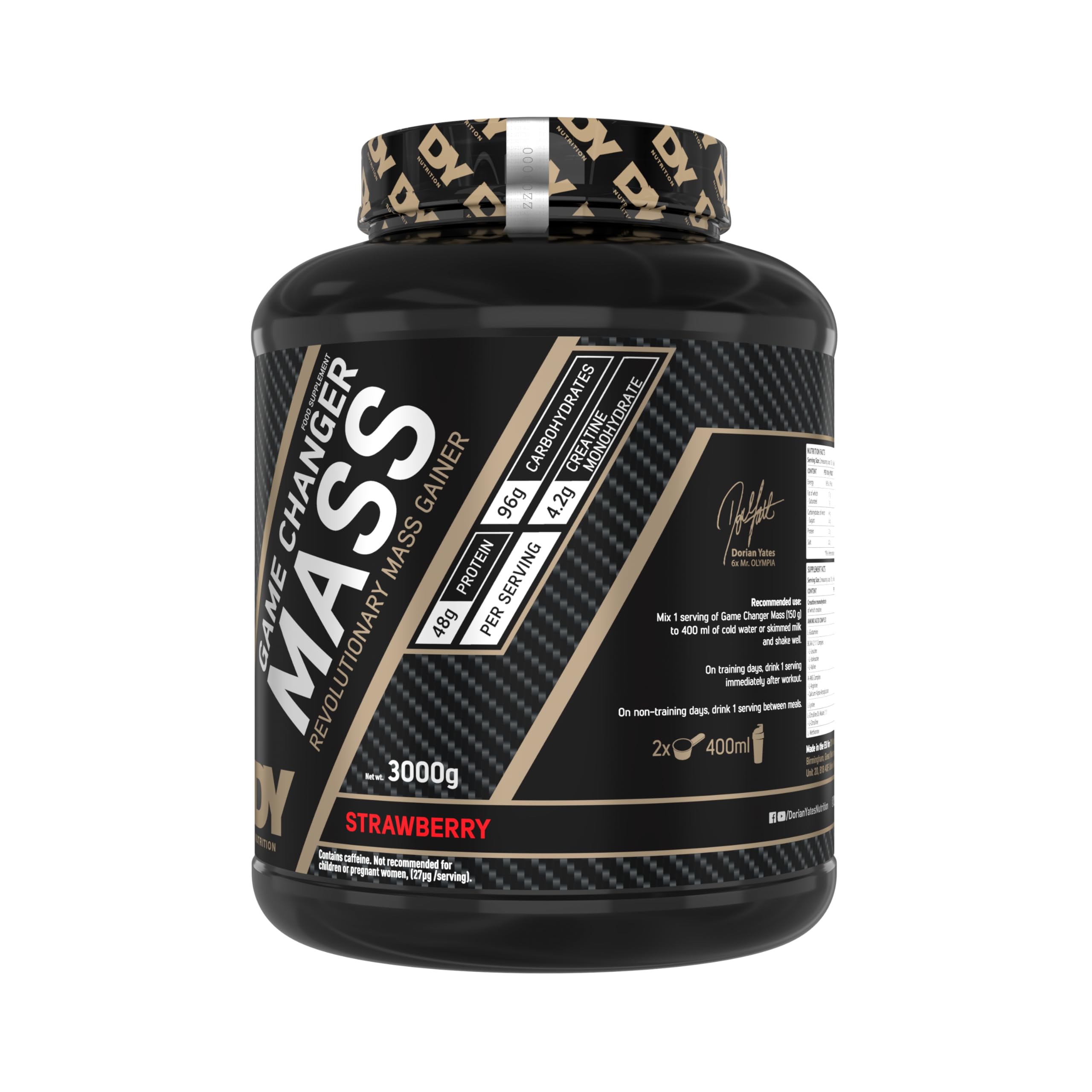 Dorian Yates Nutrition Game Changer Mass (3000g) Strawberry - Przyrost masy ciała - Z kreatyną