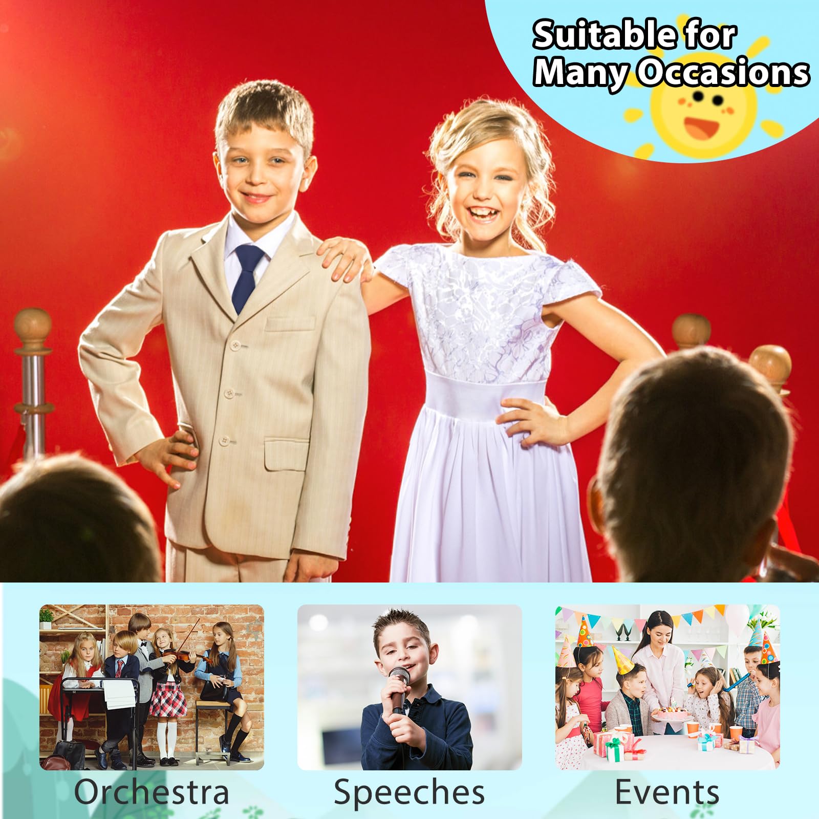 LJBFNN Jungen Krawatte, kariert, Reißverschluss für Jungen, Krawatten, 8–10, 10–12 Jahre, verstellbare Schul-Krawatte für Uniform, Hemden, Schulabschluss