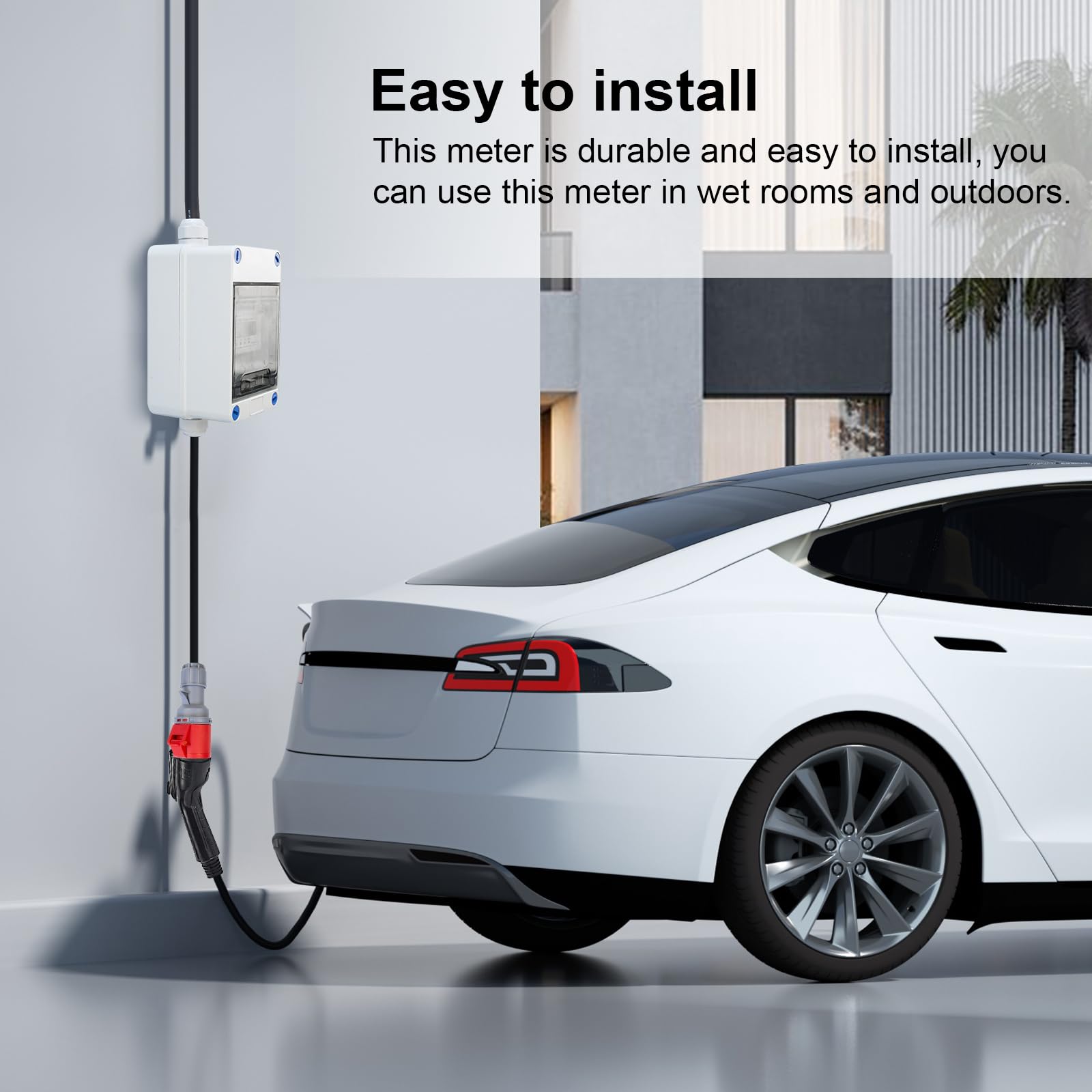 Mobiler Stromzähler 3 Phasen 32A 400V Digitaler Stromzähler mit 5G 2.5 CEE Stecker und Kupplung