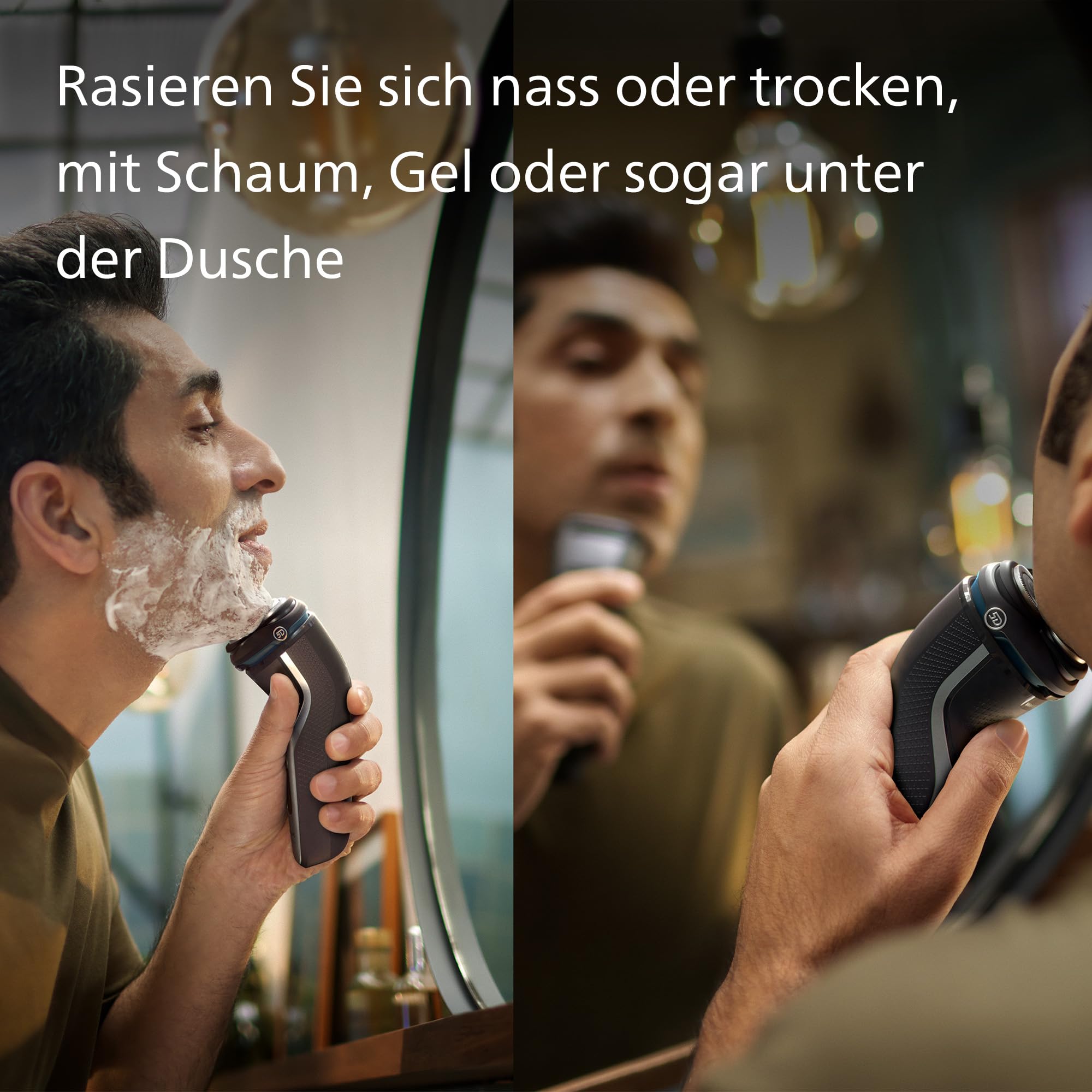 Philips Series 3000 Rasierer S3241/12 – Elektrischer Nass- und Trockenrasierer für Herren, Schwarz, SkinProtect, Bartschneider, Reisetasche, kabellos