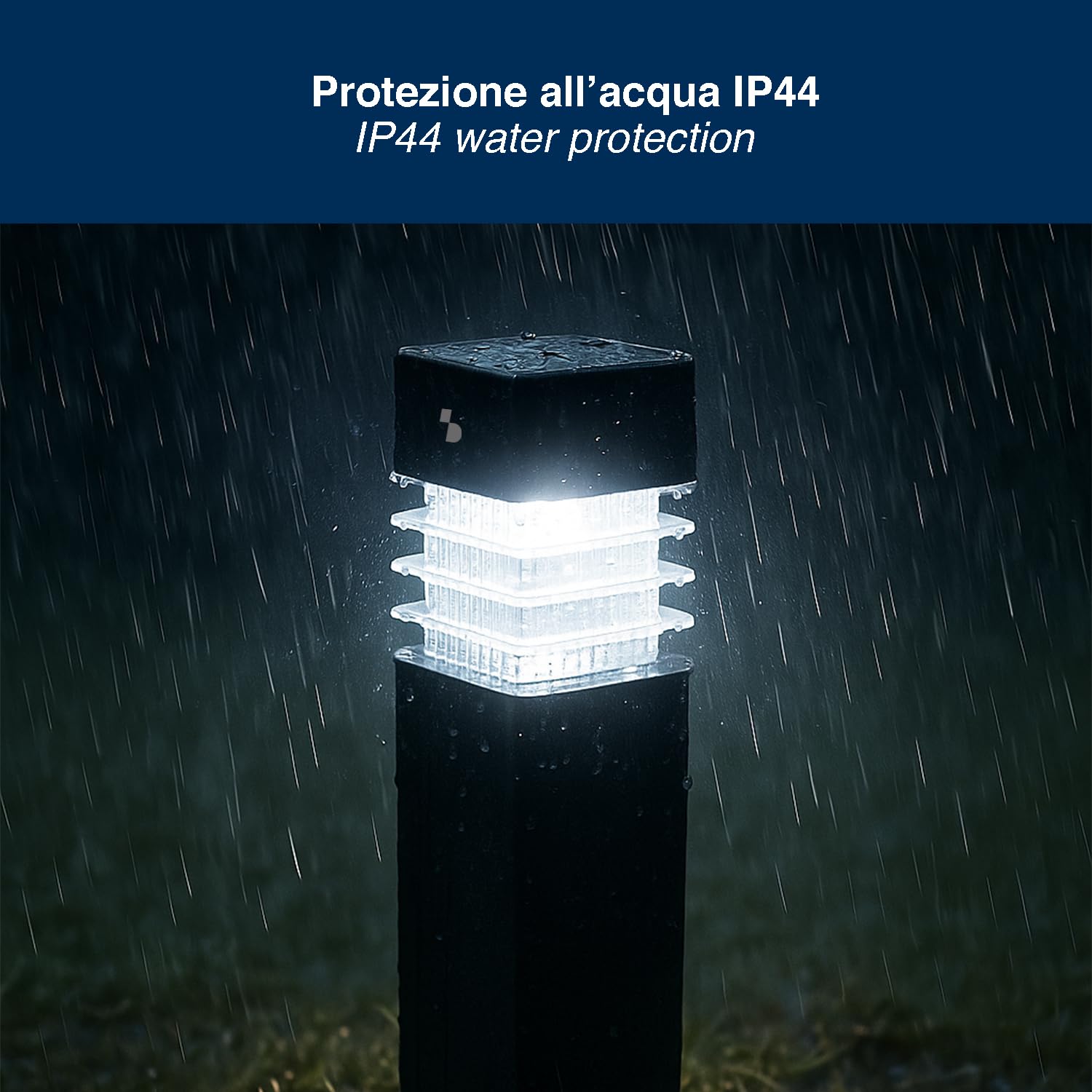 BEPER P207ILO030 Zestaw 3 solarnych lamp schodowych, zewnętrzne lampy solarne LED z kolcami, automatyczne włączanie, oświetlenie ścieżek i rabat kwiatowych, IP44