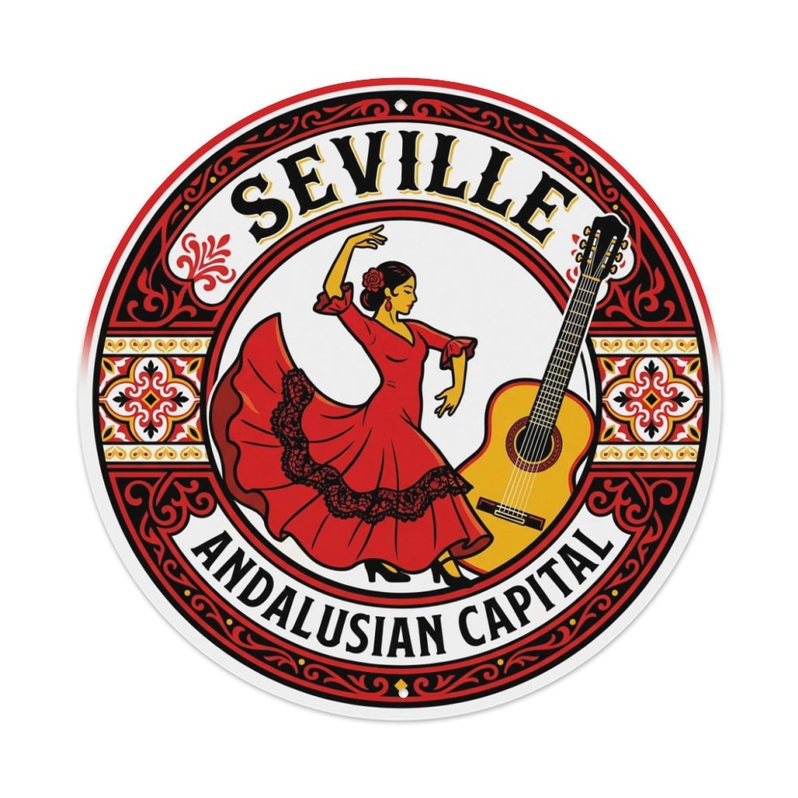 Metal Tin Sign Vintage Travel Seville Spain