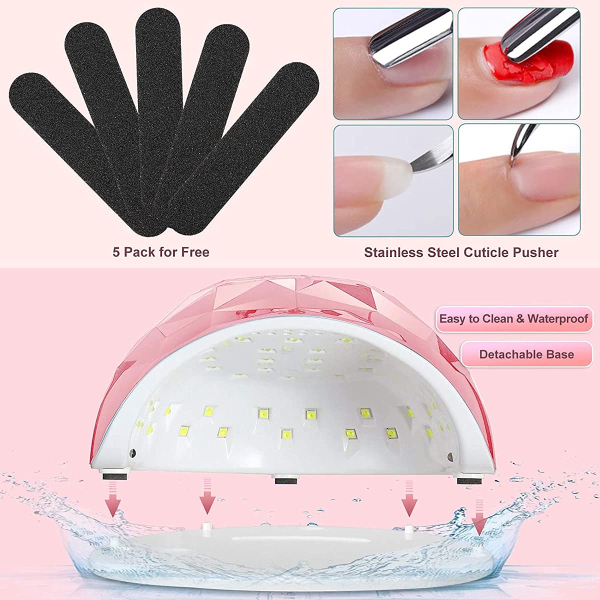 Janolia Lampada LED UV Unghie, 86W Professionale Fornetto Unghie Semipermanente per Manicure/Pedicure con Automatico Sensore, 4 Timers da 10/30/60/99S, Display LCD