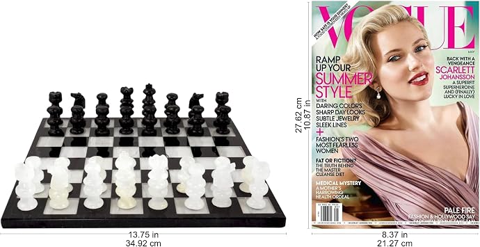 NOVICA White Onyx and Black Marble Hand Carved Stone Chess Set 'Classic'