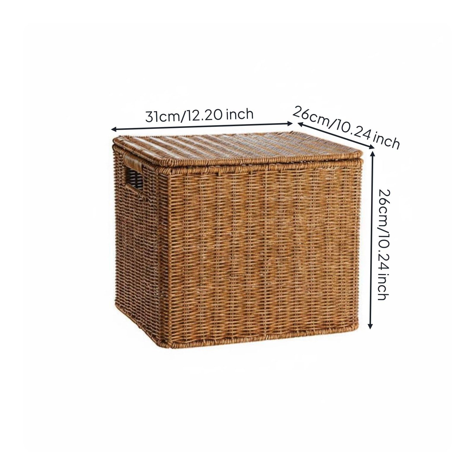 predolo Storage Organizer Cesta de Almacenaje Caja Contenedor Organizador con Tapa Diseño Nórdico Tejido y Ahorro de Espacio Adecuada para Salón Estudio Estantería Armario, S