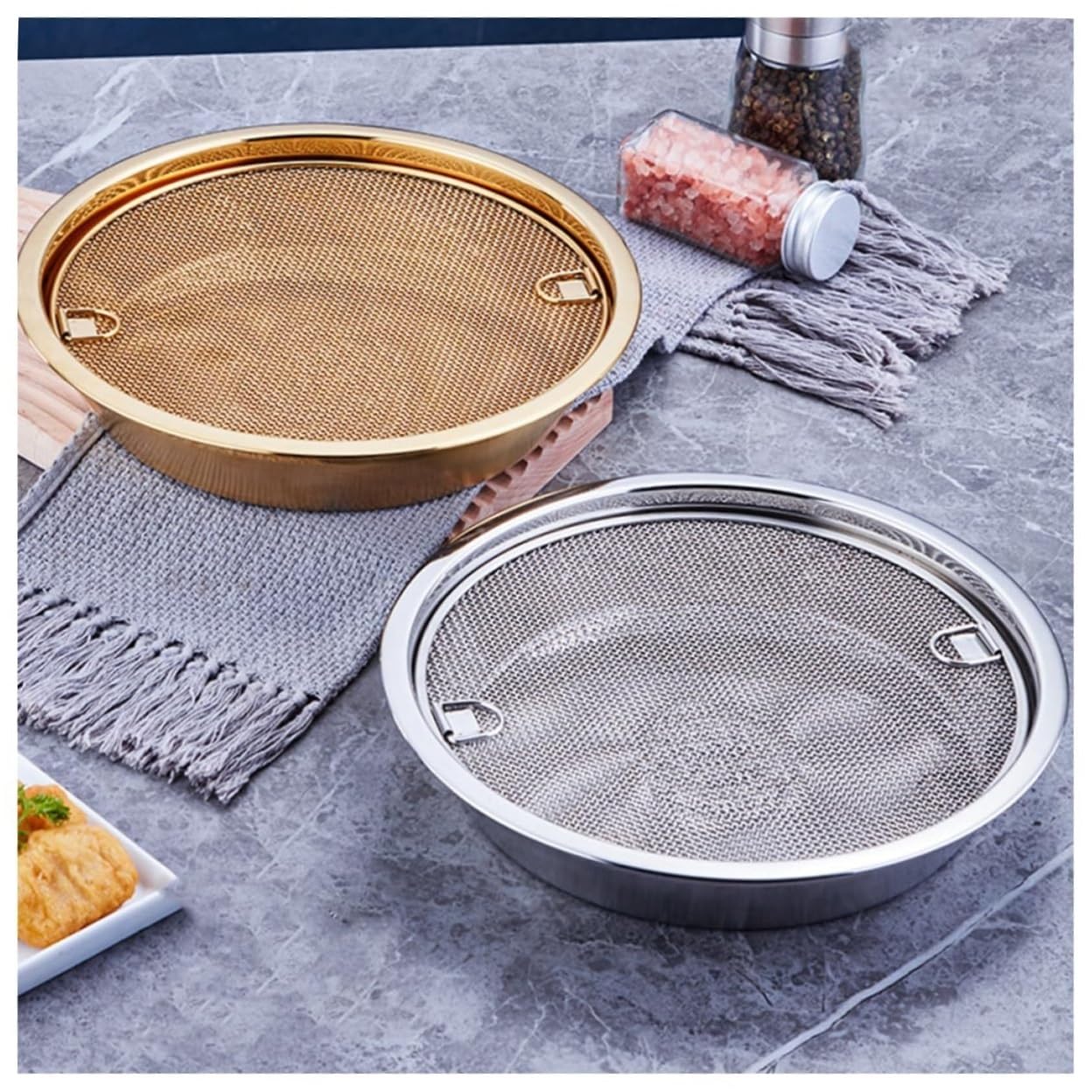 Cesta Freir Rejilla De Drenaje Acero Inoxidable Colador Cesta For Freír Versátil Grasa para Cocina Doméstico