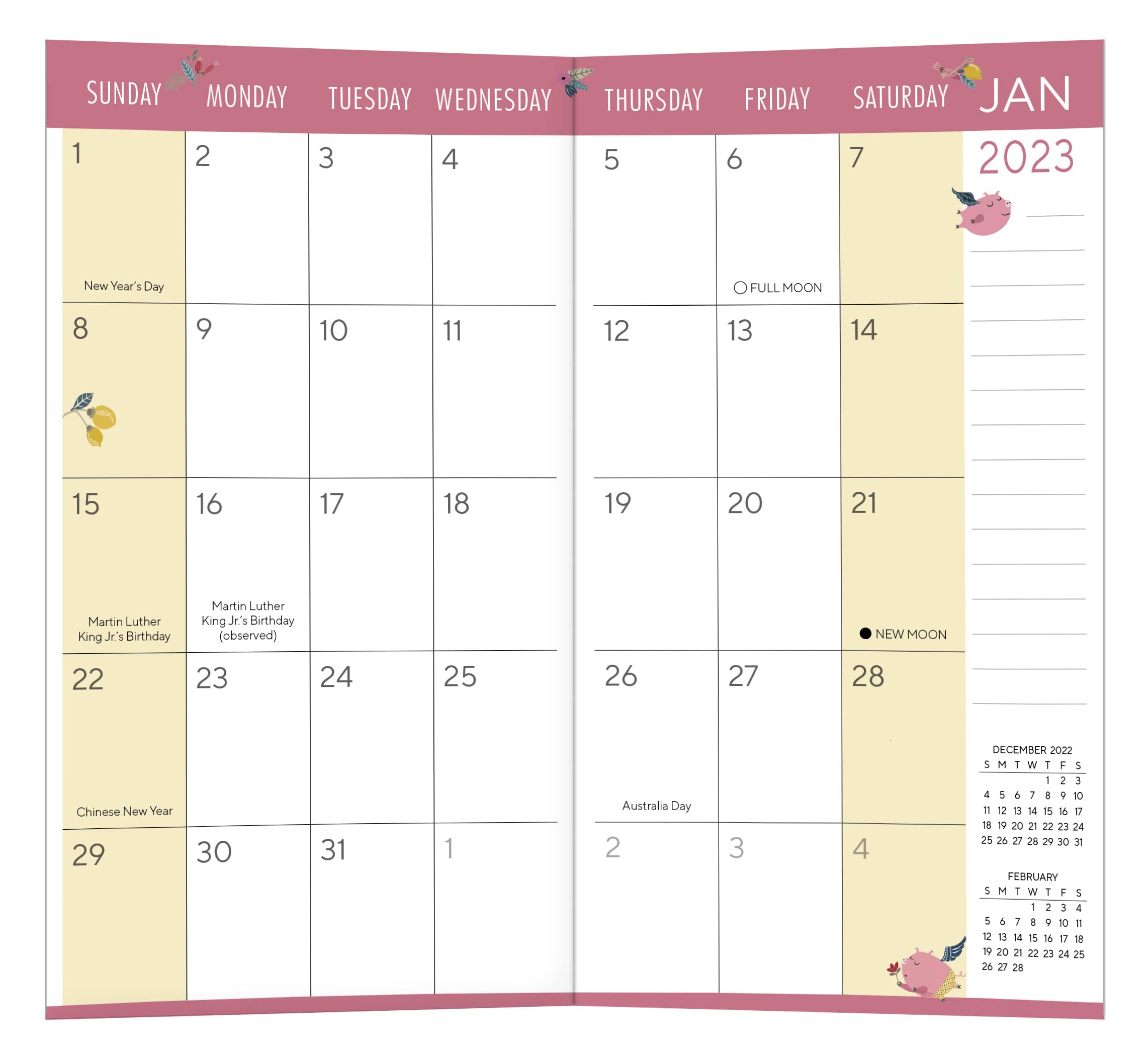 Playful Pigs August 2022 - December 2024 Two-Year-Plus Pocket Planner (CHECKBOOK2 YEAR POCKET PLANNER) - Image 3