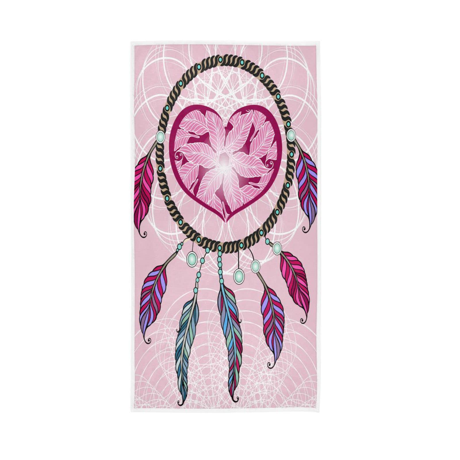 HUYGD Hand Towels Ethnic Dream Catcher Decor Fingertip Soft Face Towel Absorbent Bathroom Kitchen Towels