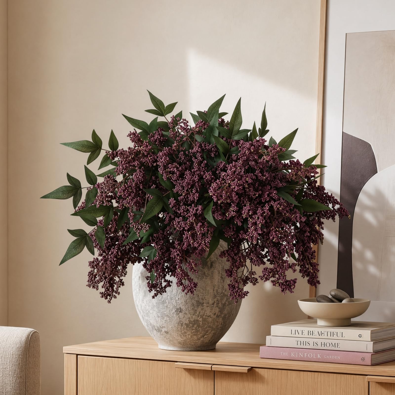 Tiges de baies artificielles d'automne pour décoration de vase