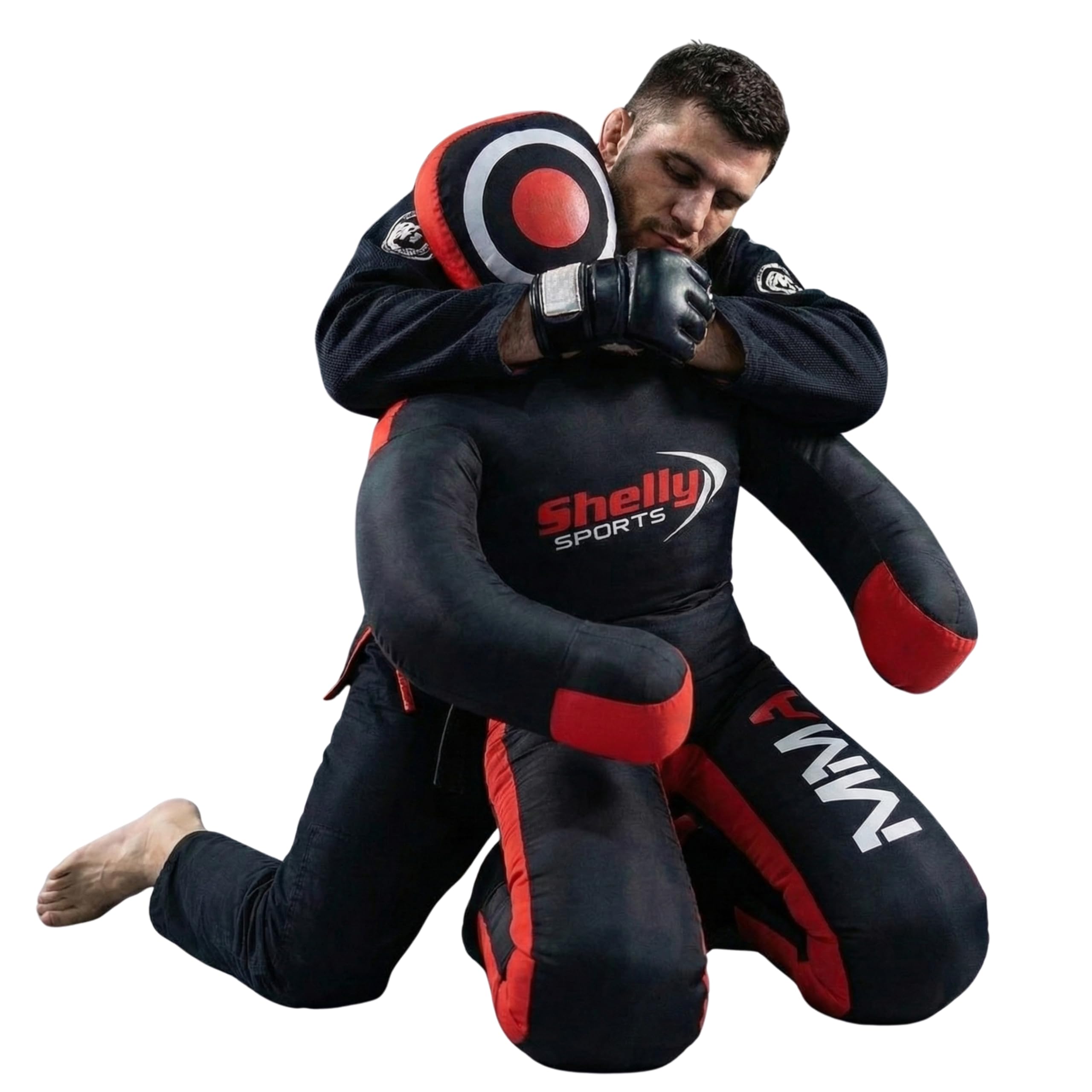 Shelly MMA Grappling dummy voor volwassen BJJ Judo worstelen staande positie Braziliaanse JIU Jitsu MMA Sparring Zelfverdediging Training MMA Dummy - ONGEVULD - 170 cm (zwart