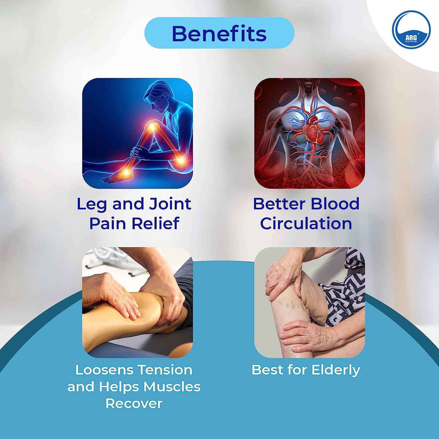 Arg Healthcare C30 leg massage vibration, air compression, roller and heating therap