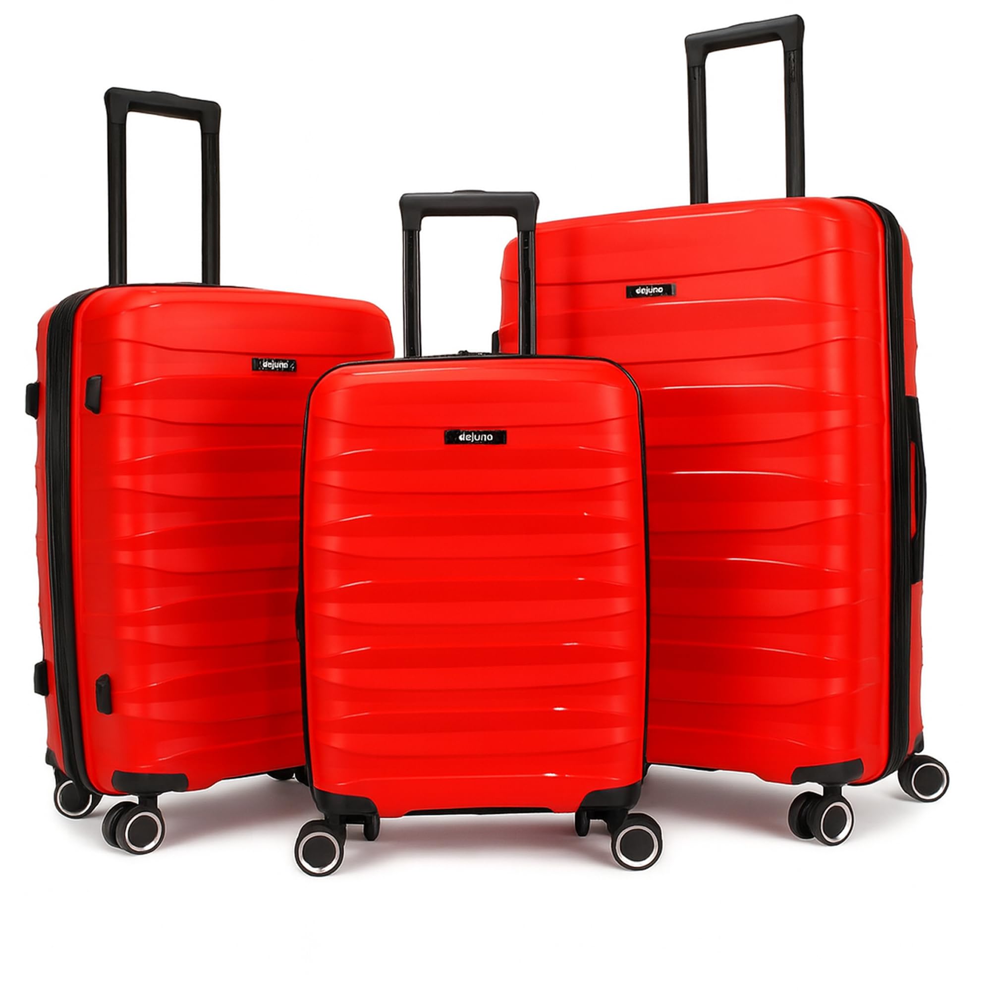 World Traveler Dejuno Motley 3-Piece Lightweight Hardside Expandable Spinner Luggage Set - Red