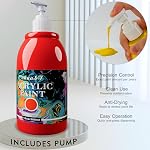 unuaST Acrylic Paint Sets for Adults, 14 Colors Large Bulk Acrylic Paints kits Rich Pigment Art Painting Supplies for Artists/Beginners, Acrylic Paint Sets for Canvas with Pump, Color Wheel