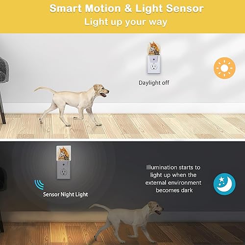 Miniatura 3 de Luz nocturna de gatos lindos, luz nocturna enchufable, sensor de atardecer a amanecer, luces nocturnas para escaleras, pasillo, cocina, dormitorio,