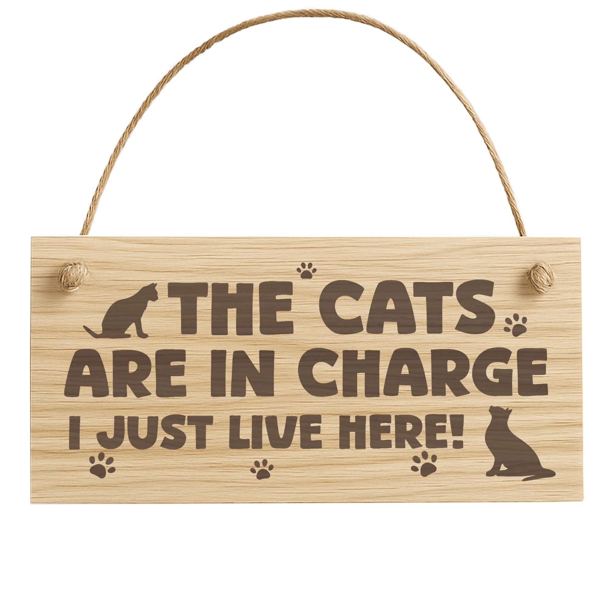 Red Ocean Funny Cat Gift For Cat Lovers Wooden Engraved Plaque Gift For Women Home Decor Animal Sign Pet Gifts Cat Sign For Home Keepsake