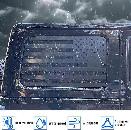 Miniatura 4 de Smeyta Calcomanías para ventana trasera de automóvil, calcomanía de bandera estadounidense para Jeep Wrangler JL JLU 2018-2022 2023, calcomanías de