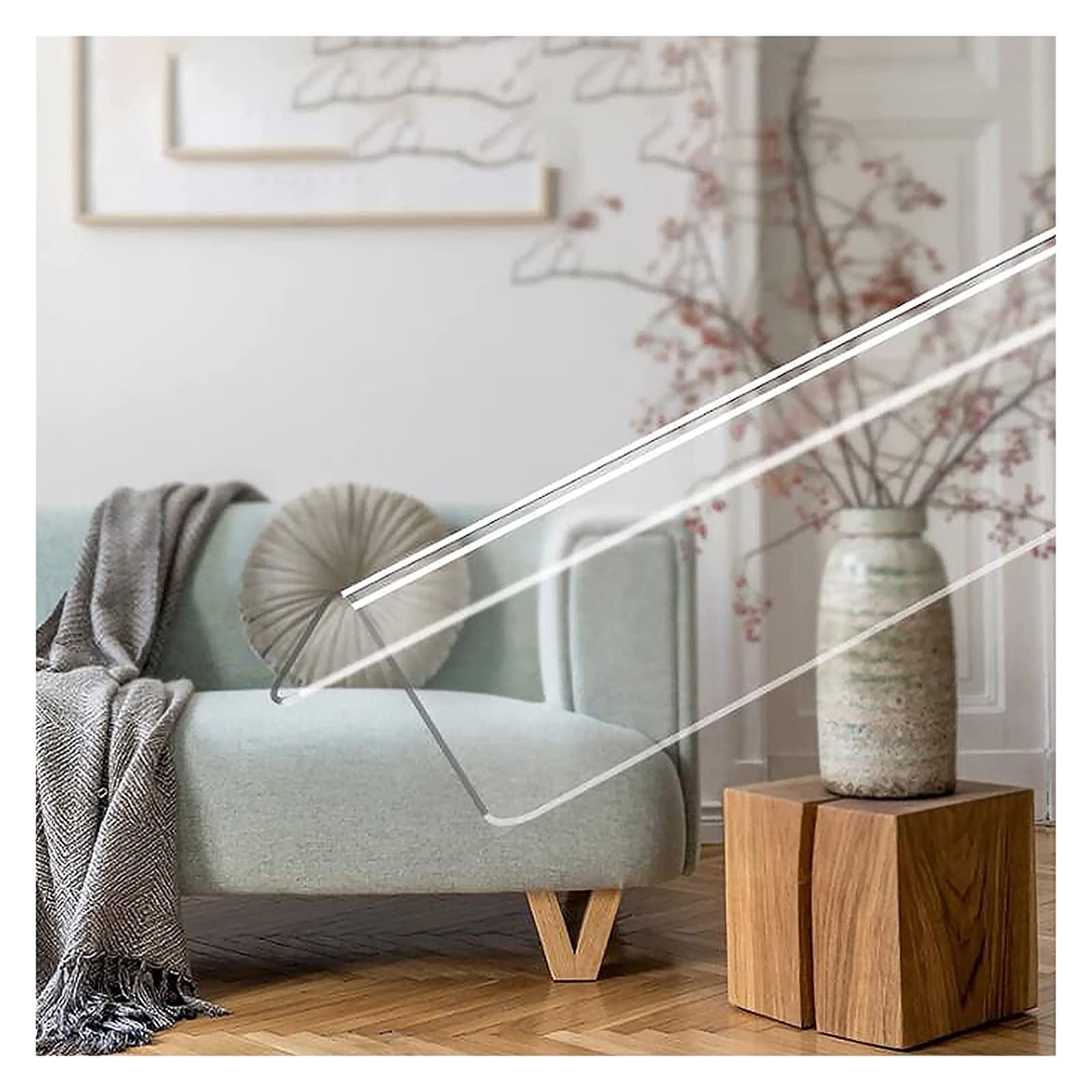 sdneNest Eckenschutz, transparent, Innenwand-Eckenschutzstreifen für Wohnzimmer, Schlafzimmer, inklusive Klebstoff, 38/35/43/51/59/61 Zoll lang, 3 x 120 cm