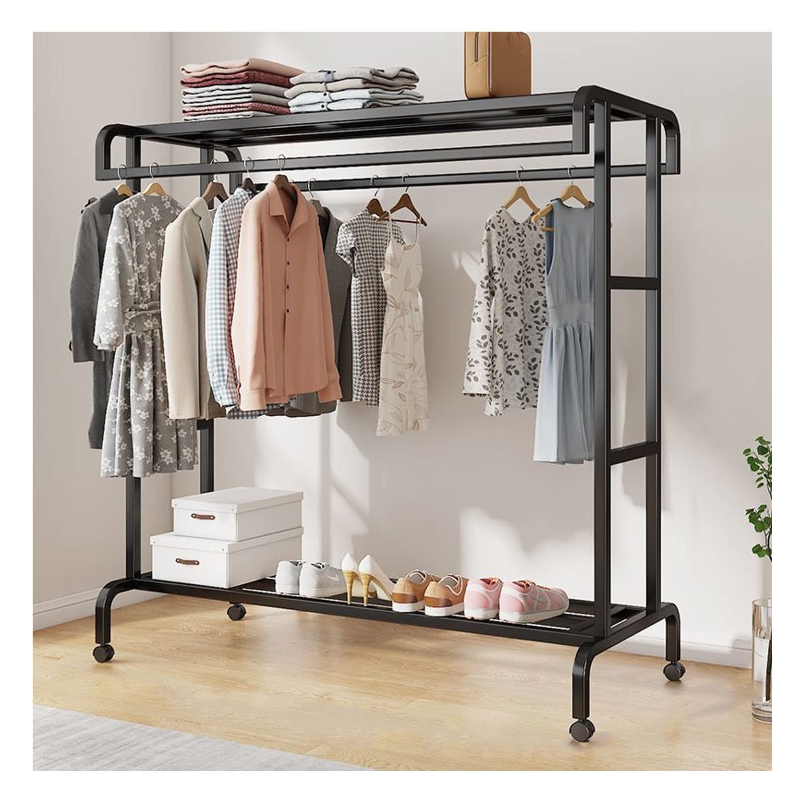 Porte-vêtements mobile grand espace pour organiser votre chambre et entrée