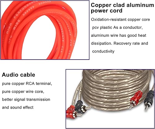 Miniatura 3 de XMSJSIY Kit de cableado de audio para automóvil de calibre 6, kit de cableado de instalación con fusible para auto, camión, subwoofer estéreo y