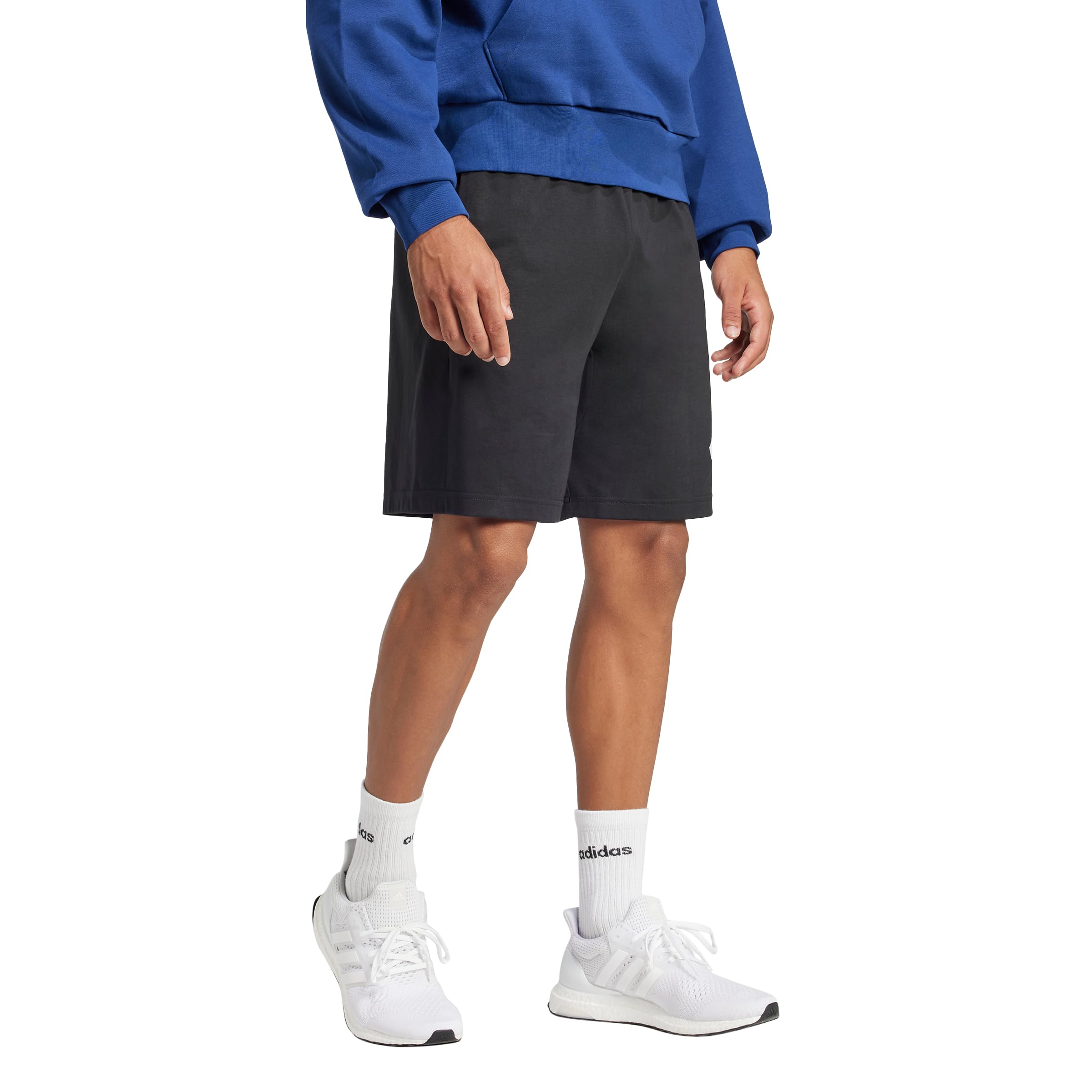 adidas Men's Essentials Big Logo Single Jersey Short Shorts, Black/White, L