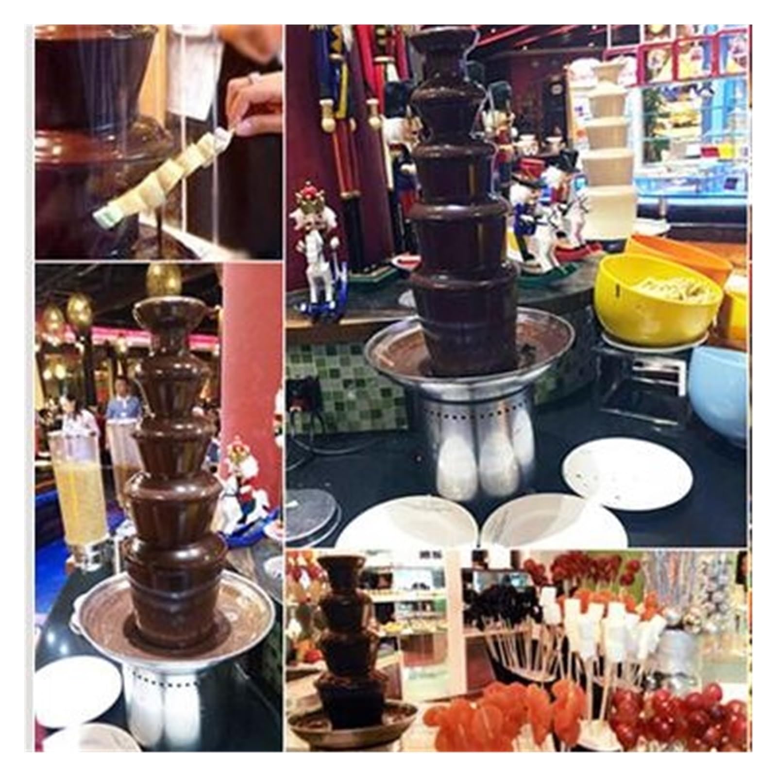5 Poziomów 68cm Urządzenie Do Topienia Czekoladowego Fondue Fontanna Czekoladowa Wodospadu