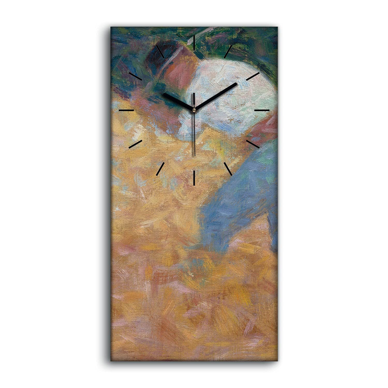 Horloge sur toile 30x60cm sans tic-tac avec image de décoration d'art moderne coloré